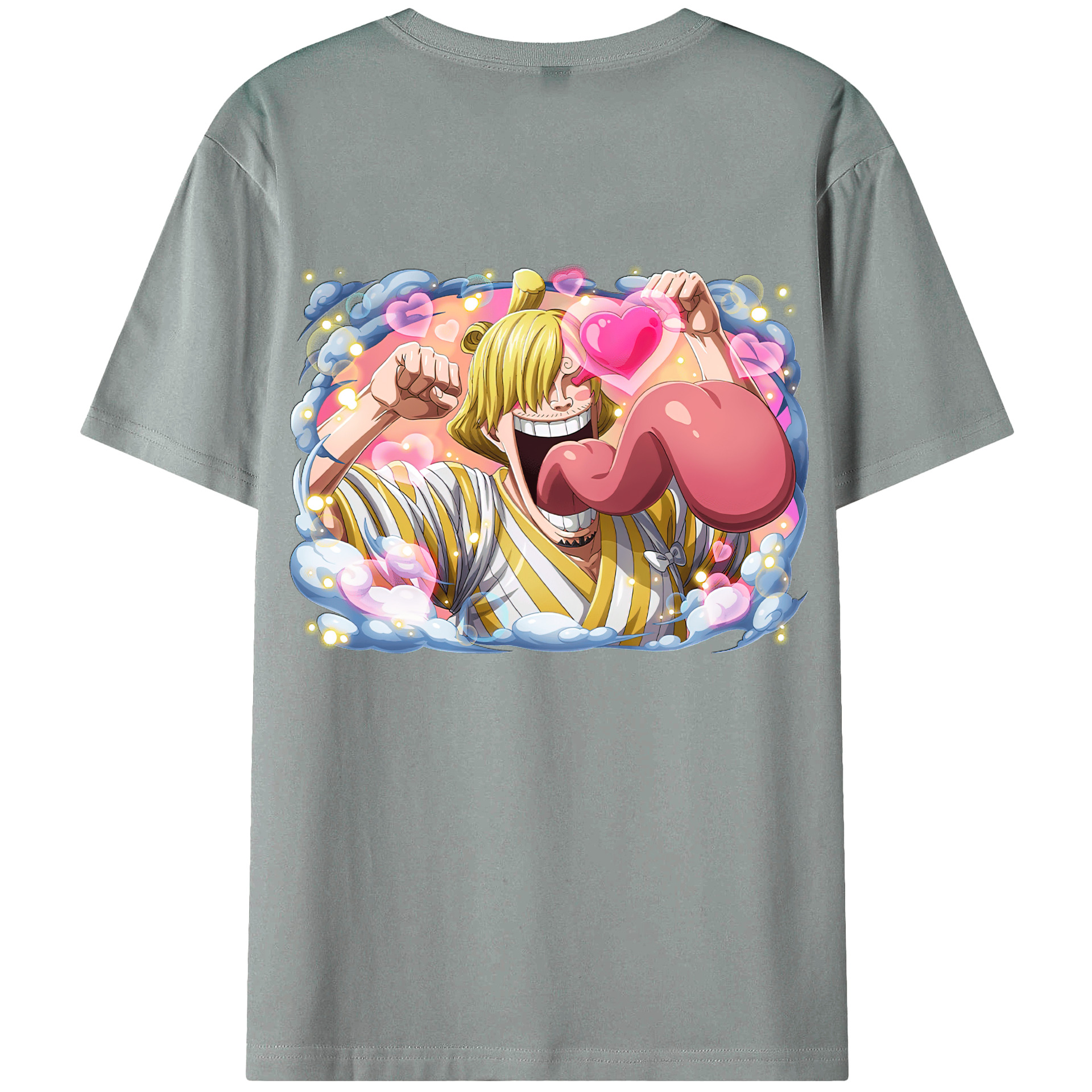 （画像用） ワンピース サンジ ONE PIECE Sanji 綿100％ メンズ半袖Tシャツ（バックプリント） 通気性